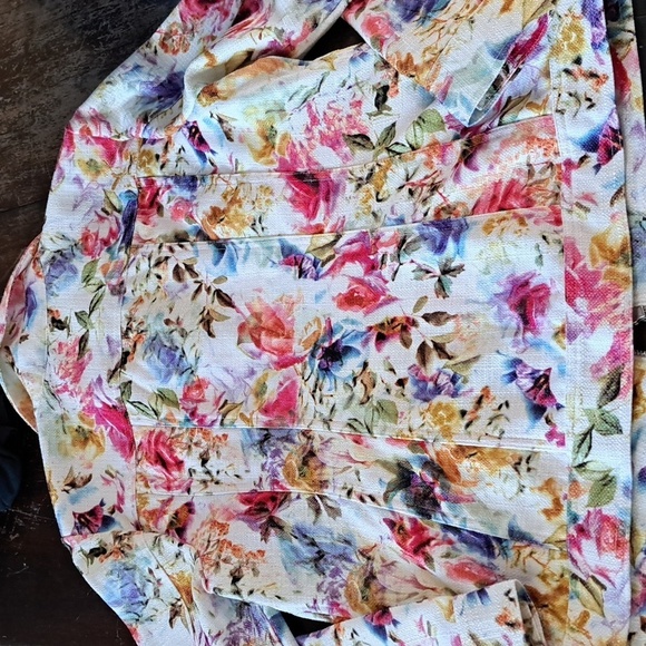 Christopher & Banks Women's Floral Jean Jacket Blazer Size Medium - Picture 9 of 9